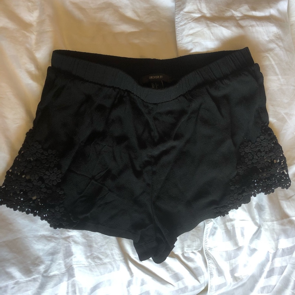 Black Flowy Shorts